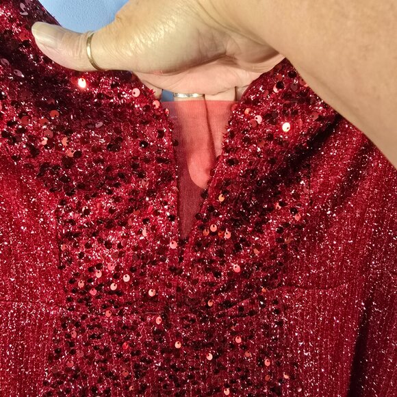 UNITHORSE Formal Long Sleeve Gown Evening Dress Sequins Size 22 (HG) - Picture 2 of 13